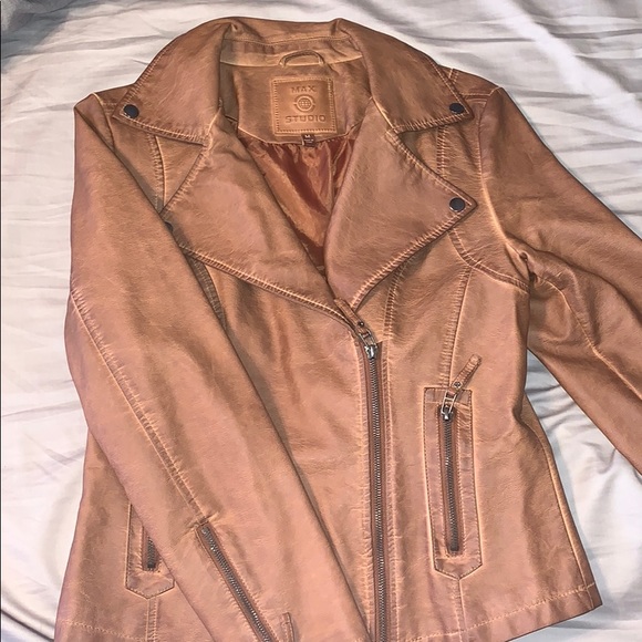 Max Studio Jackets & Blazers - Faux Tan Leather Jacket